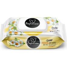 Nacario Papilion Premium Quality Papatya Özlü Extra Yumuşak Alkolsüz Parabensiz Islak Mendil (1 x 100 Yaprak)