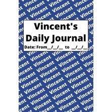 Nacario Independently Published Personalized Daily Journal - Vincent: Blue Cover