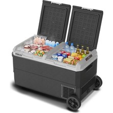 Nacario Iceco MCD75D 12/24VOLT 75 Litre Kompresörlü Çift Bölmeli Tekerlekli Outdoor Oto Buzdolabı/dondurucu