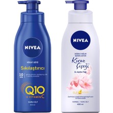 Nacario Nıvea Besleyici Sıkılaştırıcı Vücut Sütü 400 ml + Nbody Pump Kiraz Çiçeği Jjojoba Yağı Losyon 400 ml