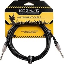 Nacario KCL-155-3M Siyah-Gri 3 Metre Gitar Enstrüman Kablosu Kozmos