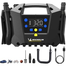 Nacario Michelin MC34259 11.1VOLT/2.5AH. Li-Ion 120PSI Ayarlanabilir Dijital Basınç Göstergeli Şarjlı Lastik & Yatak Şişirme Pompası