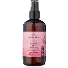 Nacario Bioterra Organik Gül Vücut Yağı 250 ml – Rose Body Oil, Argan & Avokado & Nar Çekirdeği Yağı Içeren, Yoğun Nemlendirici, Besleyici ve Pürüzsüzleştirici Aromaterapi Etkili Bakım Yağı