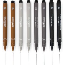 Nacario Uni Pin Fineliner Çizim Kalemleri, Eskiz Için, 8 Adet, 0,1 – 0,5 Mm), Siyah, Koyu Gri, Açık Gri, Sepya