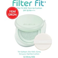 Nacario Perıpera Filter Fit Milk Tone Up Cushion Ton Eşitleyen Güneş Koruyucu Yeşil Baz 02 Minty Milk, 111635