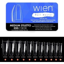 Nacario Yeni Nesil Protez Tırnak Jel Tips Soft Gel Tips Medium Stiletto Balerin 550 Adet