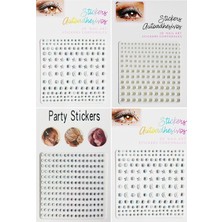 Nacario Vücut ve Yüz Taşı Stickers Makyaj Taşı Yapışkan Festival Taşı Kristal Yüz ve Saç Taşları 4'lü Set, Tek Ebat, THRN32YT, Inci Şeffaf, Kadın