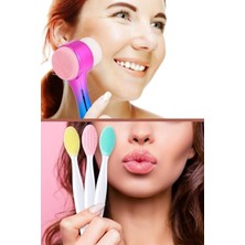 Nacario Buffer Cilt Yüz Gözenek Temizleme Fırçası Masaj Etkili ve 2'li Dudak Burun Peeling Yumuşatıcı Fırça