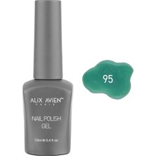 Nacario Alıx Avıen Işıltılı Yeşil Kalıcı Oje 95-Yoğun Renk Veren Jel Oje 12 Ml-Nail Uv Gel Polish 95