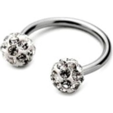 Nacario 316L Cerrahi Çelik 10 mm Şambala Hamur Beyaz Taş Diş,dudak,kıkırdak,tragus,kaş,kulak Smile Piercing