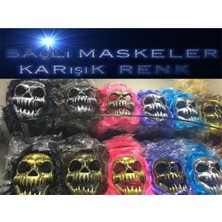 Nacario Saçlı Kuru Kafa Iskelet Maske 1 Adet
