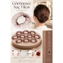Nacario Transformacion 12'li Paket Kahverengi Görünmez Saç Filesi Esnek Topuz Filesi Bale Dansçı Filesi 720099