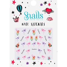 Nacario Snails 518084 Çocuk Tırnak Çıkartması, Motif: Flamingolar, Çıkarılabilir