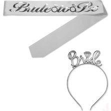 Nacario Süsle Bebek ve Parti Bride To Be Kuşak Bride Metal Taç Seti - Gümüş