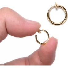 Nacario Unisex Altın Renk Piercing 1 Çift Küpe, Altın