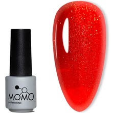 Nacario Momo Professional Kalıcı Oje S033 Altın Simli Alev Kırmızı 4 ml