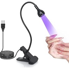 Nacario Uv Işık Gooseneck Uv Lamba Çivi Siyah Işık LED Uv Tırnak Lambası Kelepçe ile Jel Çivi Ultraviyole Kür Uv Tırnak Lambası 365+395NM Dalga Boyu 5V 3W 4 Seviyeleri Karartma