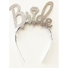 Nacario Gümüş Renk Bekarlığa Veda Italik Yazı Alyanslı Bride Taç Smrbride-Pmgumus6