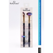 Nacario Ruby Face 2'li Makyaj Fırça Seti - Aydınlatıcı (Highlighter) Fırça & Açılı Gölgeleme