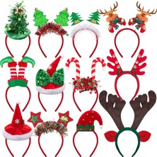 Nacario Bqtq 12 Adet Noel Saç Bandı Ren Geyiği Kostüm Saç Bandı Noel Ağacı Saç Bantları Elfler Parti Şapkaları Saç Bantları Noel Tatili Hediyesi Için