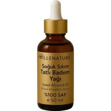 Nacario Soğuk Sıkım Tatlı Badem Yağı, Cilt ve Saç Bakım Yağı, %100 Saf ve Doğal, Nemlendirici ve Besleyici, 50 ml