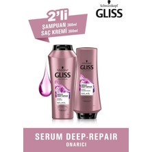 Nacario Gliss Serum Deep Repair Derinlemesine Onarım Seti, Şampuan 360 ml + Saç Kremi 360 ml