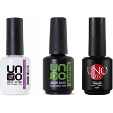 Nacario Fontenay Kalıcı Oje Seti Uno Lux Primer 15 ml +Rubber Base Gel 15ML+SUPERSHINE Top Coat 15ML Şeffaf