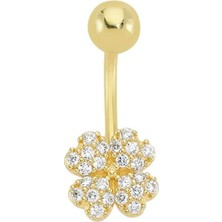 Nacario Altın Yonca Göbek Piercing
