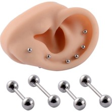 Nacario Çelik Iki Tarafı Top Piercing Kıkırdak Piercing, Gri