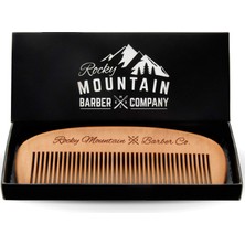 Nacario Rocky Mountain Barber Company Saç Tarağı - Ahşap Anti-Statik ve Takılmayan El Yapımı Fırça, Sakal, Baş Saçı, Bıyık, Hediye Kutusunda Tasarımlı