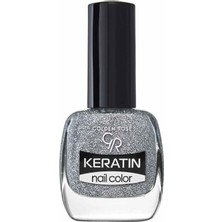 Nacario Golden Rose Keratin Nail Color Glitter No: 401 - Keratin Içerikli Güçlendirici Parlak Oje
