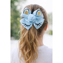 Nacario Mavi Unicorn Saç Tokası, Glitter Detaylı, Çiçek Süslemeli, Göz ve Kulak Desenli, Gökkuşağı Boynuzlu, Kız Çocuk Saç Aksesuarı