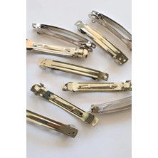 Nacario 10 Adet 5 cm Gümüş Renk Metal Otomatik Toka Boş Süslenmemiş - TK2702202331