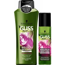 Nacario Gliss Bio-Tech Restore Şampuan 525ML + Sıvı Saç Kremi 200ML Saç Bakım Seti
