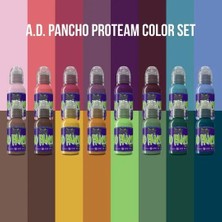Nacario A.d Pancho Proteam 16'lı Dövme Boyası Seti - World Famous Ink Dövme Boyası - 1OZ/30ML