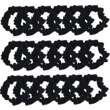 Nacario Susulu Saç Için 24 Parça Scrunchies Seti Saten Elastik Saç Bağları At Kuyruğu Tutucu Saten Kumaş Saç Bağları (Siyah)