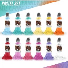 Nacario Pastel 12'li Dövme Boyası Seti - World Famous Ink Dövme Boyası - 1OZ/30ML