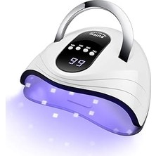 Nacario Sunrich Uv Jel Tırnak Lambası, 120 W LED Tırnak Lambası, Hızlı Tırnak Kurutucu, Jel Cilası Için, 4 Zamanlayıcılı, Taşınabilir Saplı, Geniş Alanlı, Otomatik Sensör (Beyaz)