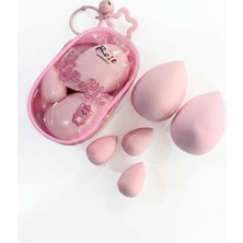 Nacario Rose Cosmetics 5'li Pembe Makyaj Süngeri Seti - Özel Fermuarlı Yıldız Anahtarlıklı Çanta Dahil - Fondöten, Kapatıcı ve Aydınlatıcı Için Yumuşak Damla Süngerler - Kawaii Makyaj Aksesuarı