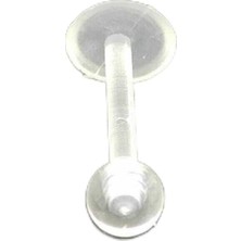 Nacario Bioplast Şeffaf Labret Piercing, Şeffaf, 8 mm