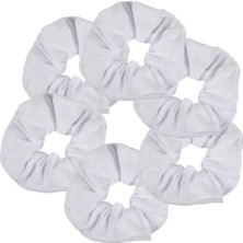 Nacario Motique Accessories 6'lı Paket Büyük Katı Saç Lastiği Saç Elastikleri-Beyaz