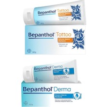 Nacario Bepanthol Tattoo Dövme Bakım Merhemi 50 gr + Bepanthol Derma Onarıcı Bakım Merhemi 50 gr Set