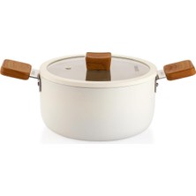 Nacario Schafer Ceramoni Seramik Derin Tencere 20 Cm-Krem