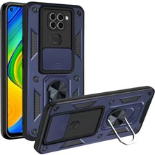 Sh Ticaret Note 9 4g Kılıf Pars Lens Yüzüklü Silikon - Lacivert