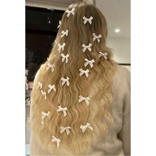 Nacario Kırık Beyaz Fiyonk Toka,krem Küçük Fiyonk Örgü Süsü,pinterest Model Kurdela Toka Seti 6 Adet