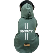 Nacario Kapişonlu Sweatshirt Köpek ve Kedi Kıyafeti - Koyu Yeşil Security M Beden