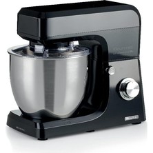 Nacario Ariete Gourmet Professional Mutfak Şefi Siyah 1598/02-7 Litre Geniş Hazne, Gurme Profesyonel Stand Mikser, Planet Yoğurma Makinesi, 1200 Watt, 6 Hız, Darbe Fonksiyonu, Sıçrama Önleyici Kapak