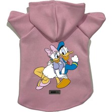 Nacario Kapişonlu Polar Sweatshirt Köpek ve Kedi Kıyafeti & Elbisesi Pembe Deysi Donald M