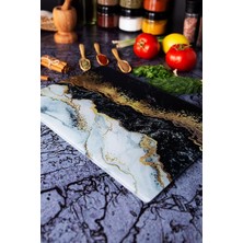 Nacario Vipgross Temperli Cam Kesim Tahtası 25 * 35 Gold Mermer, Çizilmez, Isıya Dayanıklı, Kırılmaz, Kaymaz Cam Kesme Tahtası