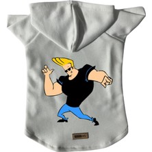 Nacario Kapişonlu Polar Sweatshirt Köpek ve Kedi Kıyafeti & Elbisesi Beyaz Johny Bravo M
